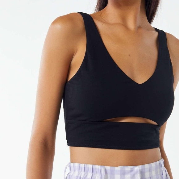 black cut out tank top